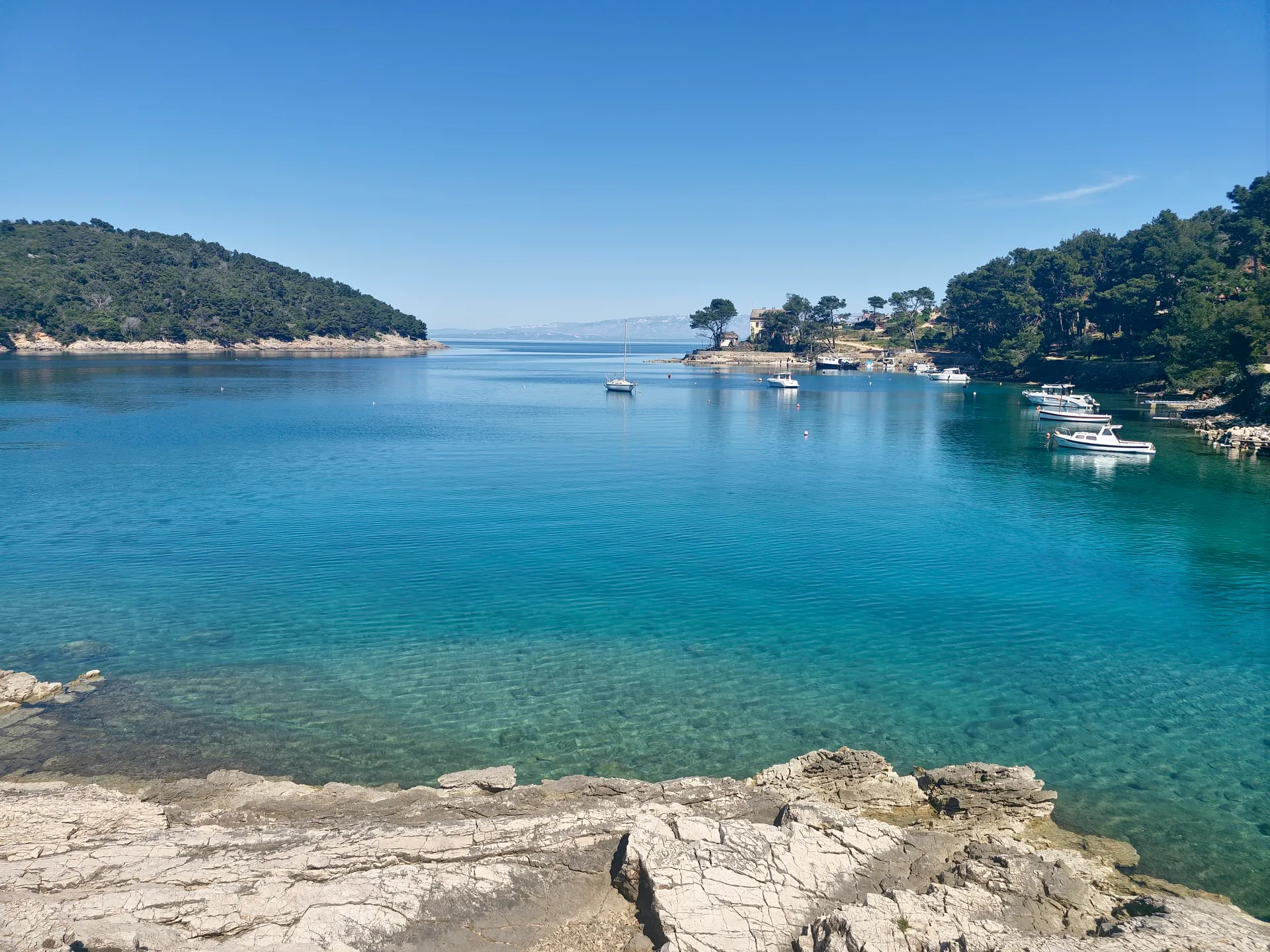 Letecký pohled na přístav Mali Lošinj